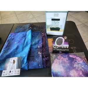 Teen Room Galaxy Decor! Curtain, Fountain, Wireless Charger, Mouse Pads